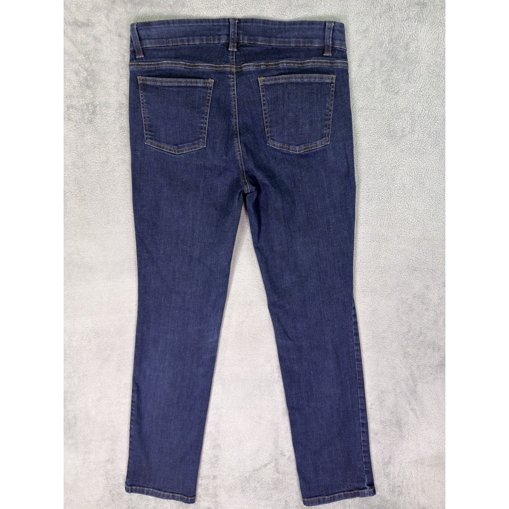 Eileen Fisher Jeans Womens 6 Blue Dark Wash Mid Rise Straight Leg Organic Cotton - Picture 2 of 8